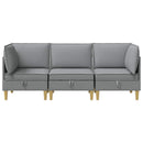 Modulsofa sæt med opbevaring 3 pcs Lysegrå Stof