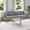 Modulsofa sæt med opbevaring 4 pcs Lysegrå Stof