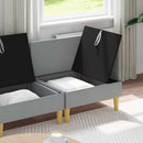 Modulsofa sæt med opbevaring 4 pcs Lysegrå Stof