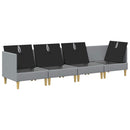 Modulsofa sæt med opbevaring 4 pcs Lysegrå Stof