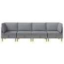 Modulsofa sæt med opbevaring 4 pcs Lysegrå Stof