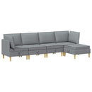 Modulsofa sæt med opbevaring 5 pcs Lysegrå Stof