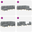 Modulsofa sæt med opbevaring 5 pcs Lysegrå Stof
