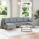 Modulsofa sæt med opbevaring 6 pcs Lysegrå Stof