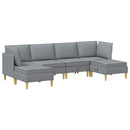 Modulsofa sæt med opbevaring 6 pcs Lysegrå Stof