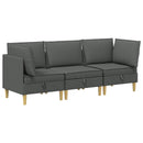 Modulsofa sæt med opbevaring 3 pcs Mørkegrå Stof