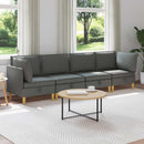 Modulsofa sæt med opbevaring 4 pcs Mørkegrå Stof
