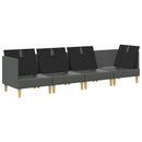 Modulsofa sæt med opbevaring 4 pcs Mørkegrå Stof