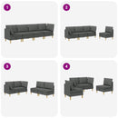 Modulsofa sæt med opbevaring 4 pcs Mørkegrå Stof