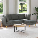 Modulsofa sæt med opbevaring 4 pcs Mørkegrå Stof