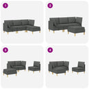 Modulsofa sæt med opbevaring 4 pcs Mørkegrå Stof