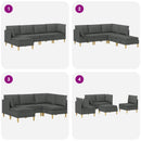 Modulsofa sæt med opbevaring 5 pcs Mørkegrå Stof