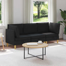 Modulsofa sæt med opbevaring 3 pcs Sort Stof