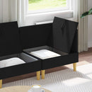 Modulsofa sæt med opbevaring 3 pcs Sort Stof