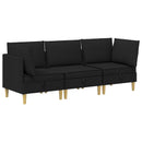 Modulsofa sæt med opbevaring 3 pcs Sort Stof