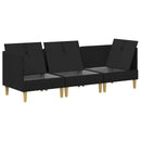 Modulsofa sæt med opbevaring 3 pcs Sort Stof