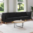 Modulsofa sæt med opbevaring 4 pcs Sort Stof