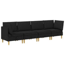 Modulsofa sæt med opbevaring 4 pcs Sort Stof