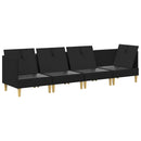 Modulsofa sæt med opbevaring 4 pcs Sort Stof