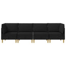 Modulsofa sæt med opbevaring 4 pcs Sort Stof