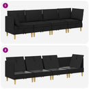 Modulsofa sæt med opbevaring 4 pcs Sort Stof