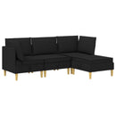 Modulsofa sæt med opbevaring 4 pcs Sort Stof