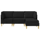 Modulsofa sæt med opbevaring 4 pcs Sort Stof