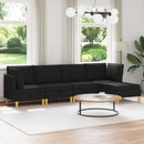 Modulsofa sæt med opbevaring 5 pcs Sort Stof