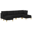 Modulsofa sæt med opbevaring 6 pcs Sort Stof