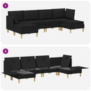 Modulsofa sæt med opbevaring 6 pcs Sort Stof
