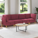 Modulsofa sæt med opbevaring 4 pcs Vinrød Stof