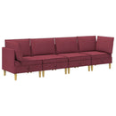 Modulsofa sæt med opbevaring 4 pcs Vinrød Stof