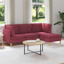 Modulsofa sæt med opbevaring 4 pcs Vinrød Stof