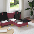 Modulsofa sæt med opbevaring 4 pcs Vinrød Stof