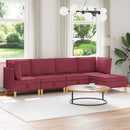 Modulsofa sæt med opbevaring 5 pcs Vinrød Stof