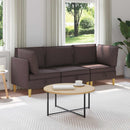 Modulsofa sæt med opbevaring 3 pcs Mørk Brun Stof