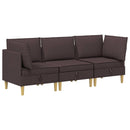 Modulsofa sæt med opbevaring 3 pcs Mørk Brun Stof