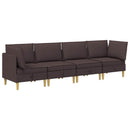 Modulsofa sæt med opbevaring 4 pcs Mørk Brun Stof