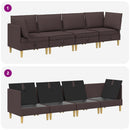 Modulsofa sæt med opbevaring 4 pcs Mørk Brun Stof
