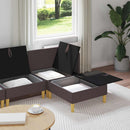 Modulsofa sæt med opbevaring 4 pcs Mørk Brun Stof