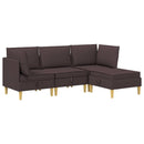 Modulsofa sæt med opbevaring 4 pcs Mørk Brun Stof