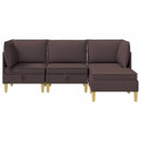 Modulsofa sæt med opbevaring 4 pcs Mørk Brun Stof