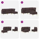 Modulsofa sæt med opbevaring 4 pcs Mørk Brun Stof