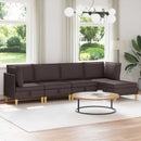 Modulsofa sæt med opbevaring 5 pcs Mørk Brun Stof