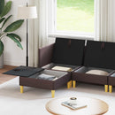 Modulsofa sæt med opbevaring 6 pcs Mørk Brun Stof