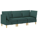 Modulsofa sæt med opbevaring 3 pcs Mørkegrøn Stof