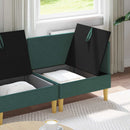 Modulsofa sæt med opbevaring 4 pcs Mørkegrøn Stof