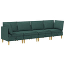 Modulsofa sæt med opbevaring 4 pcs Mørkegrøn Stof