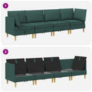 Modulsofa sæt med opbevaring 4 pcs Mørkegrøn Stof