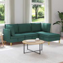 Modulsofa sæt med opbevaring 4 pcs Mørkegrøn Stof